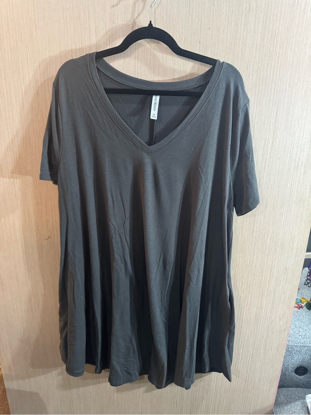 Zenana Outfitters Charcoal V-Neck Swing Dress Size 3X
